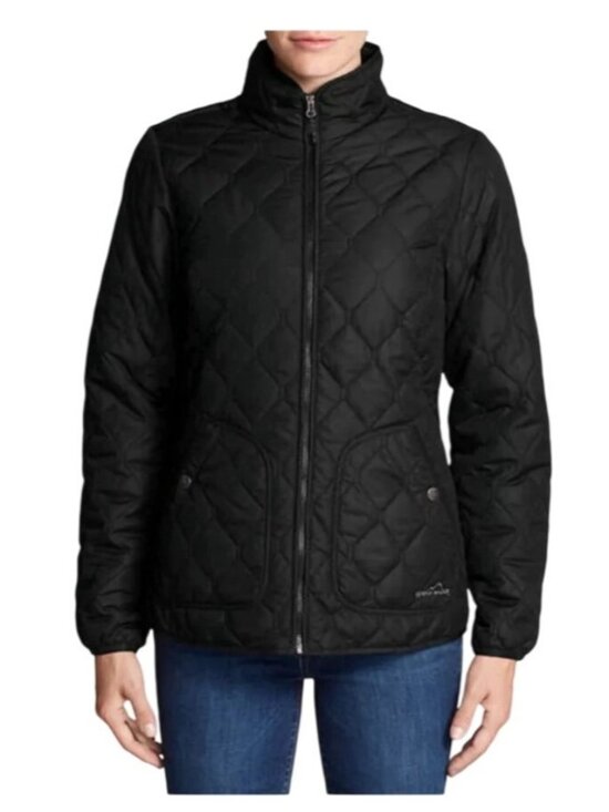 Eddie Bauer Jackets & Blazers - Eddie Bauer Black Quilted Insulated Chore Coat